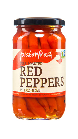 Fire Roasted Red Peppers - 16 Oz
